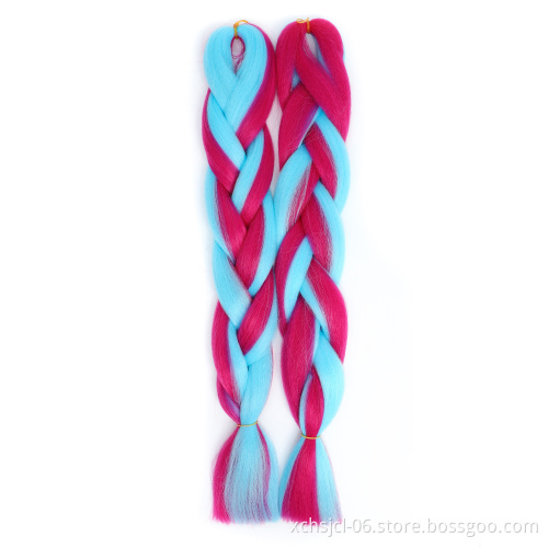 Wholesale Braiding Hair Mix Rainbow Braids Synthetic Jumbo Braids Hair Extension for Women